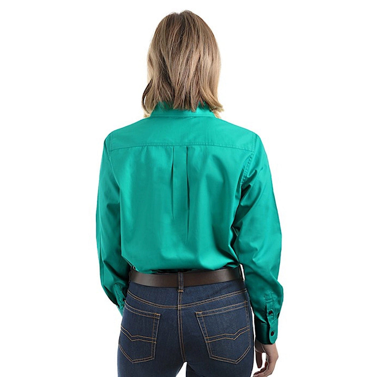 Hard Slog Women’s Half Placket Light Cotton Shirt - Turquoise