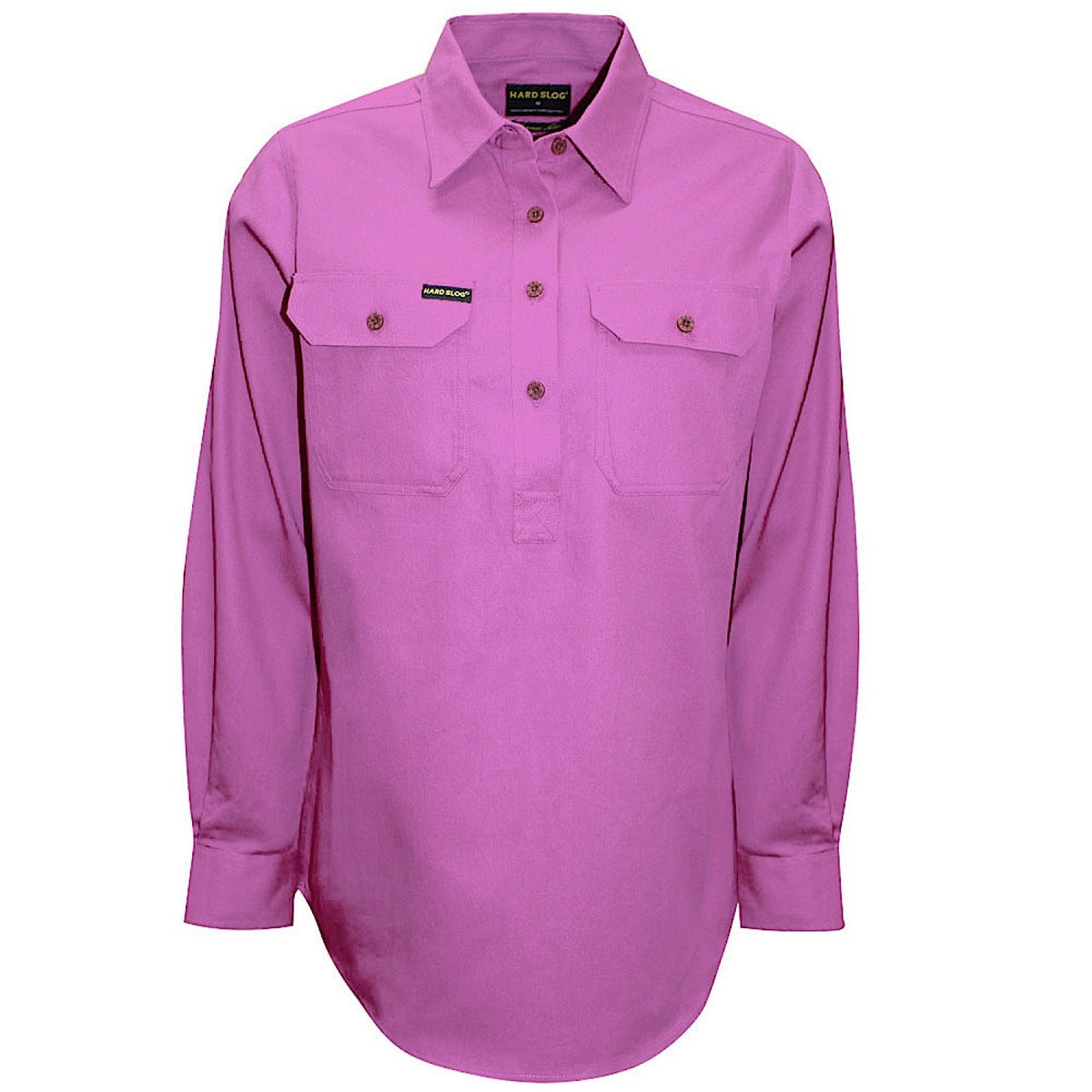 Hard Slog Women’s Half Placket Light Cotton Shirt - Violet