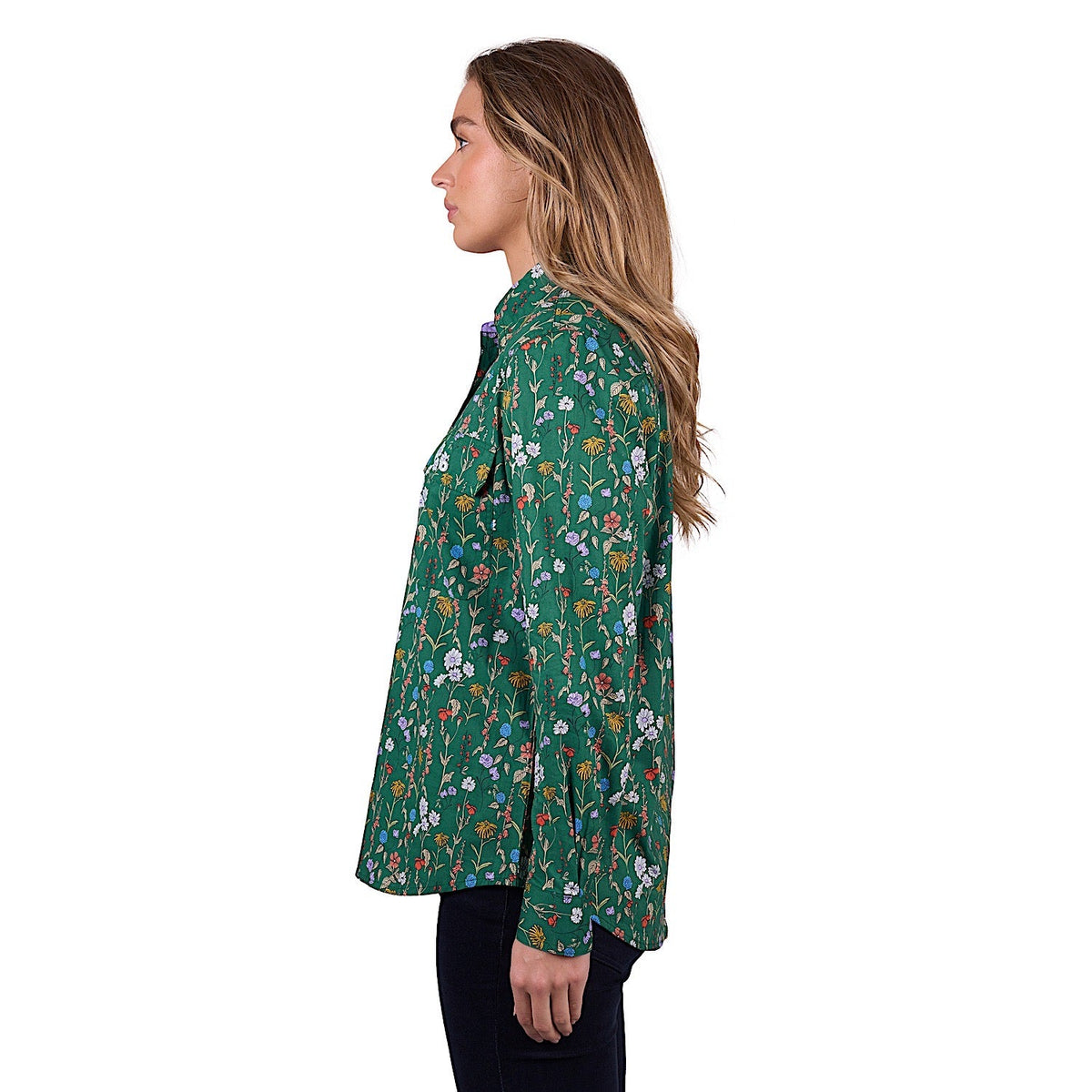 Hard Slog Women’s Jani Half Placket Long Sleeve Shirt - Green