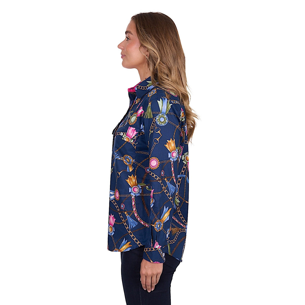Hard Slog Women’s Jolie Full Placket Long Sleeve Shirt - Navy