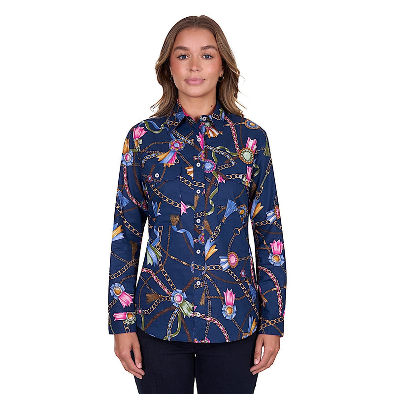 Hard Slog Women’s Jolie Full Placket Long Sleeve Shirt - Navy