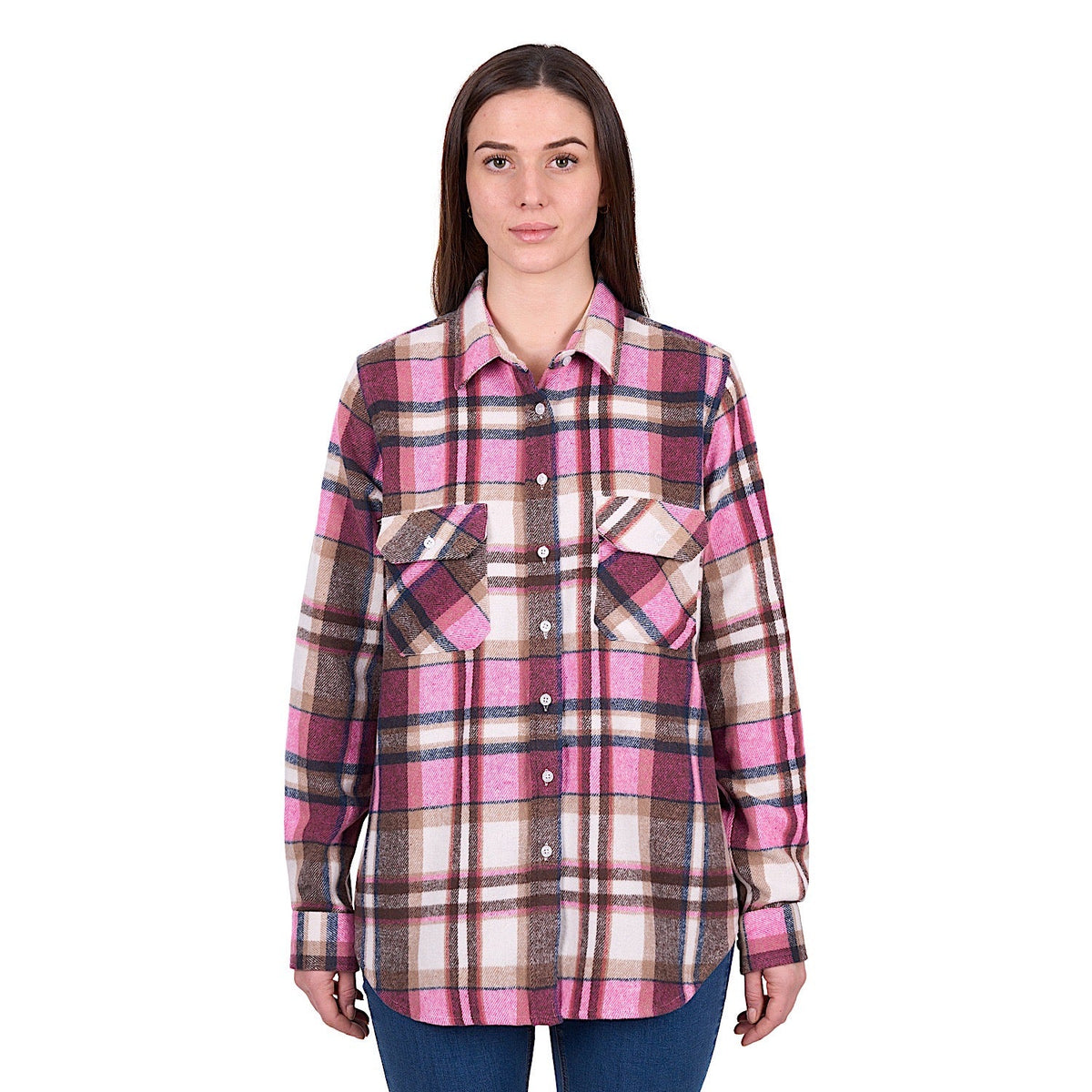 Hard Slog Women’s Ori Thermal Shirt - Pink/Tan