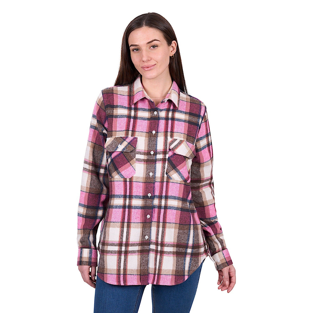 Hard Slog Women’s Ori Thermal Shirt - Pink/Tan