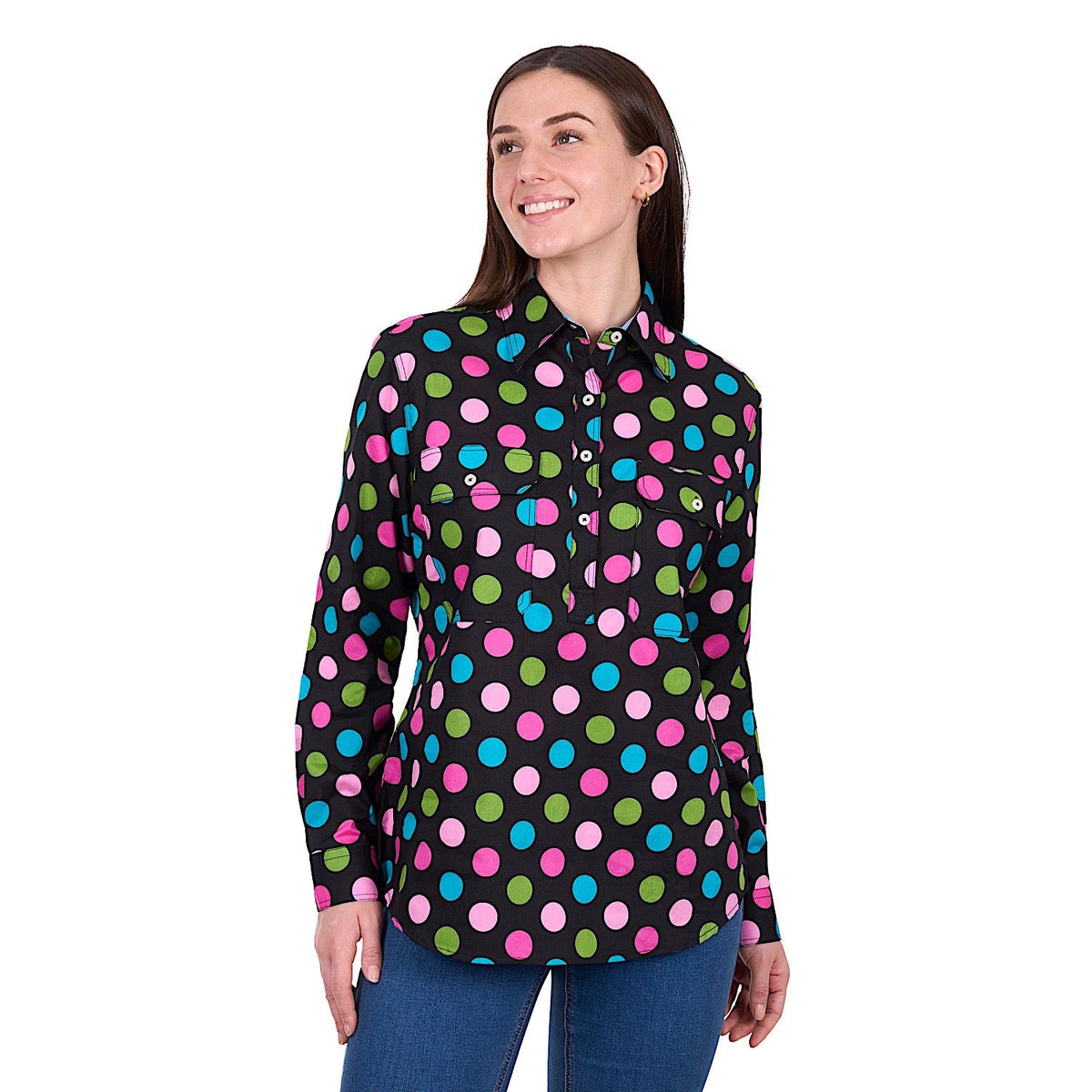 Hard Slog Women’s Rena 1/2 Placket Shirt - Multi