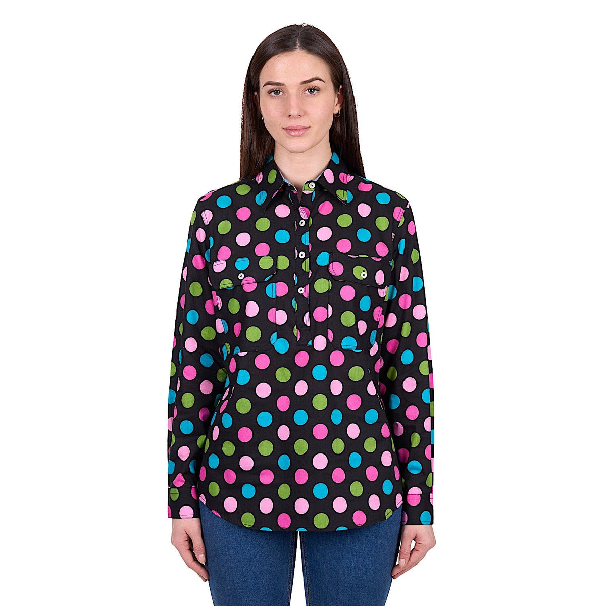 Hard Slog Women’s Rena 1/2 Placket Shirt - Multi