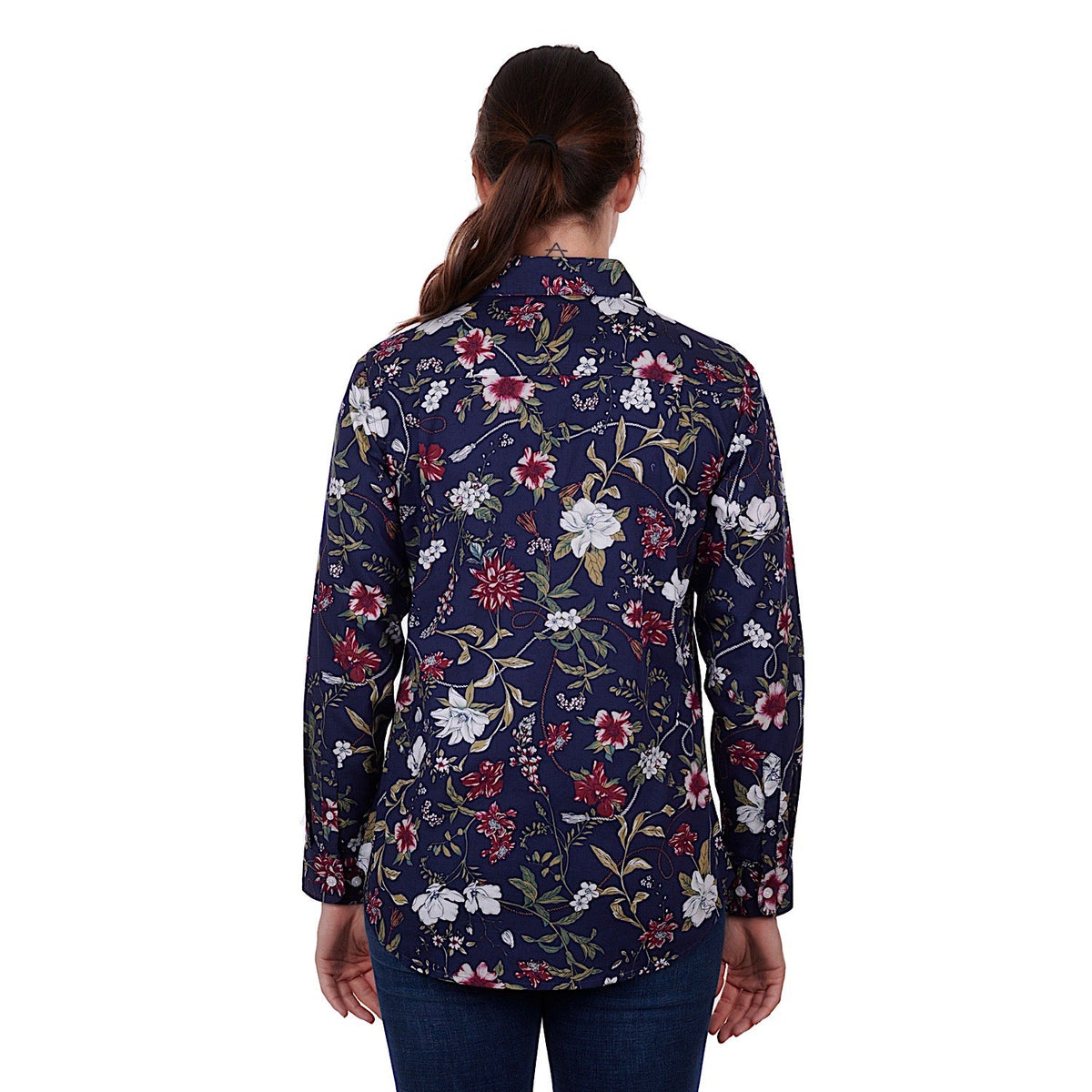 Hard Slog Womens Sarah Full Placket Shirt Navy