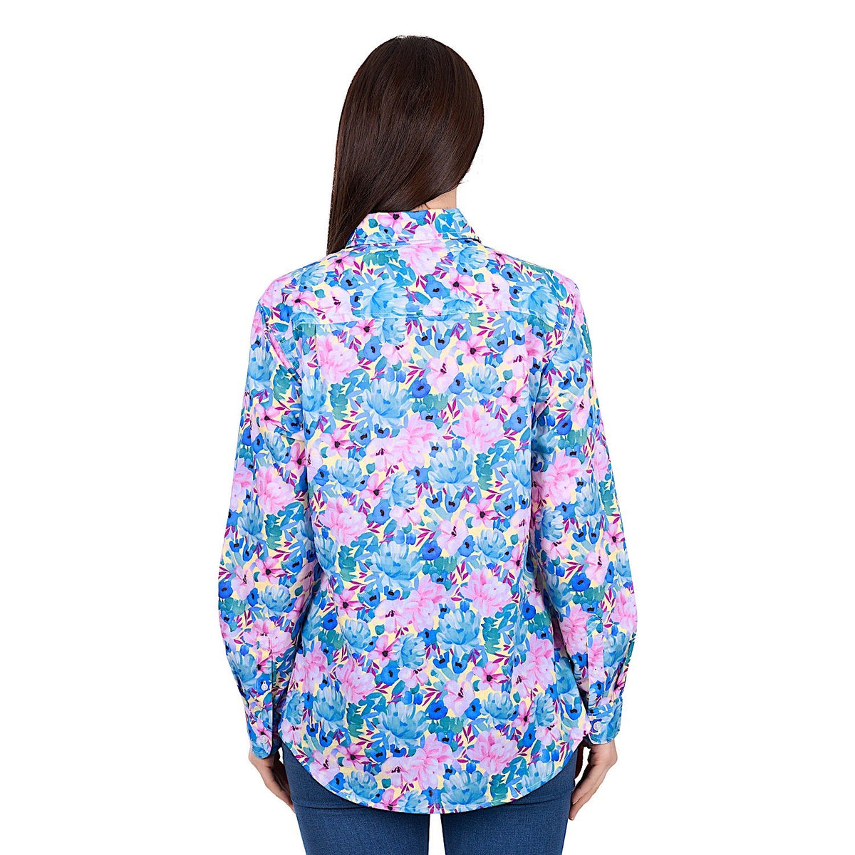 Hard Slog Women’s Trixie 1/2 Placket Shirt - Blue/Multi