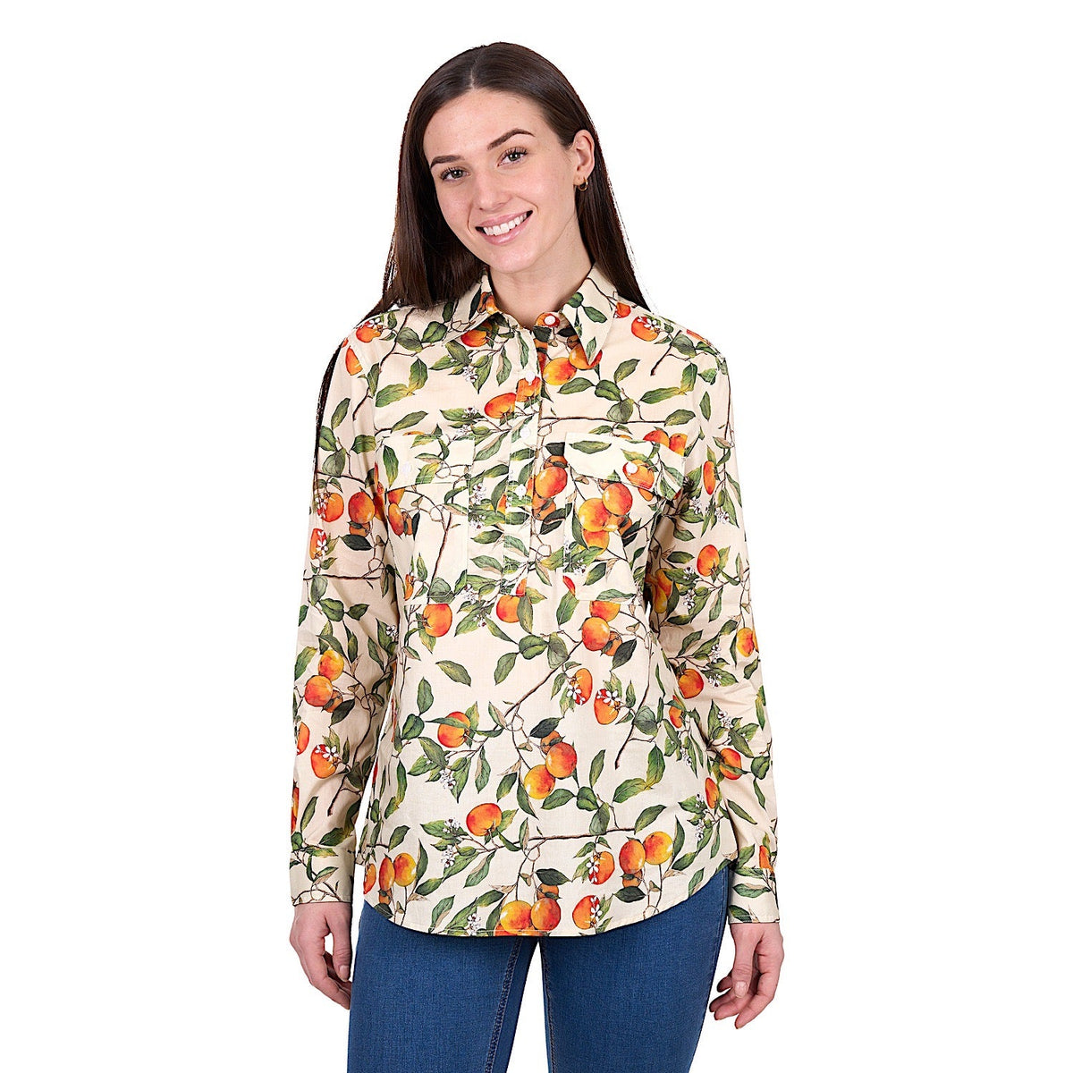 Hard Slog Women’s Zia 1/2 Placket Shirt - Green