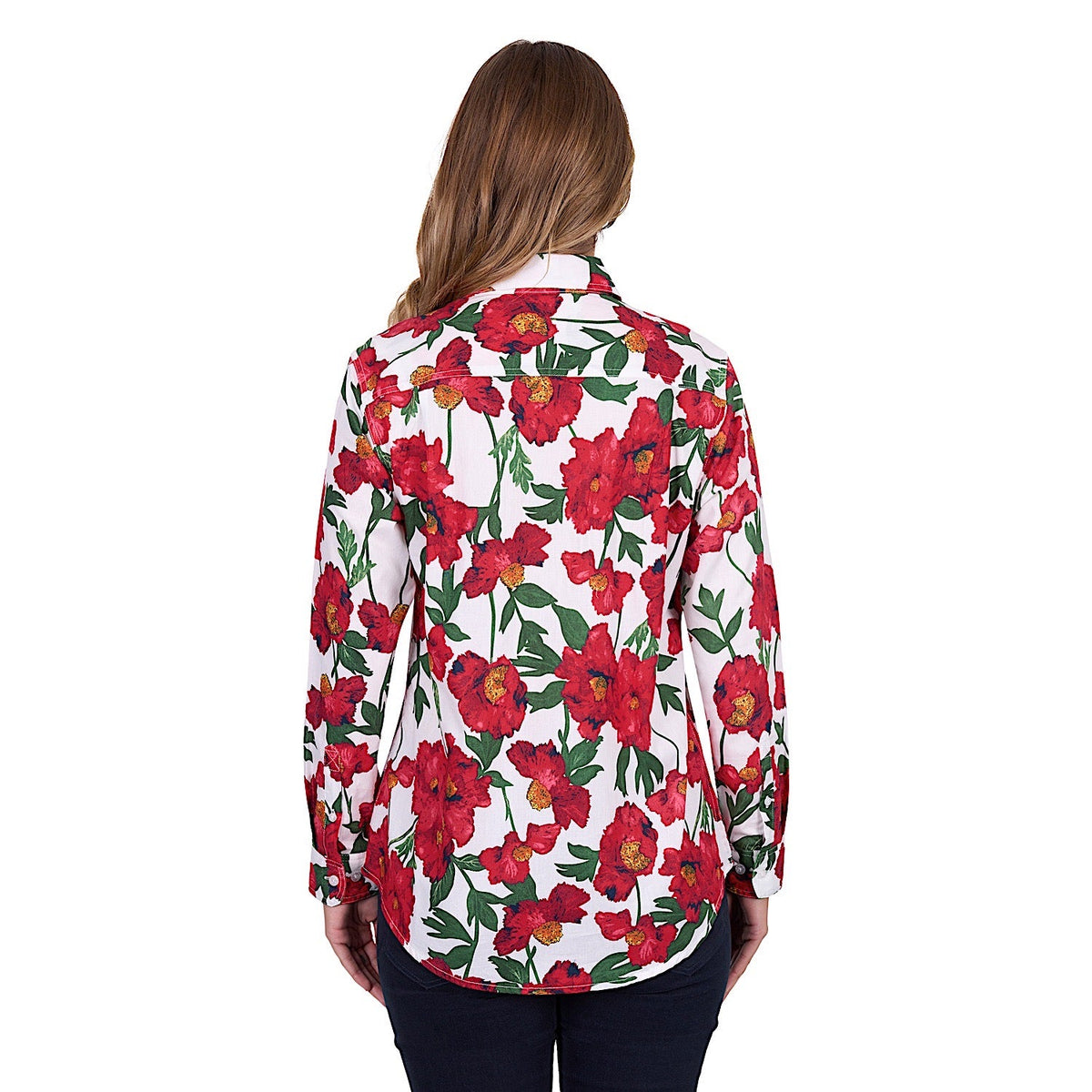 Hard Slog Women’s Zoe Half Placket Long Sleeve Shirt - Red