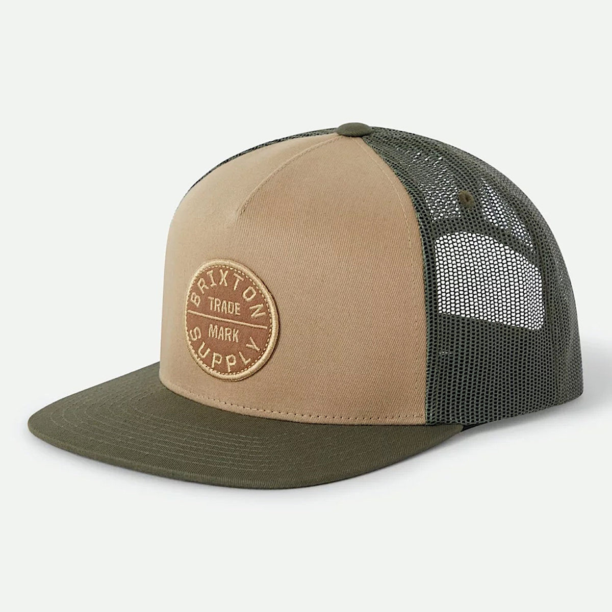 Brixton Oath MP Trucker Hat - Khaki/Dark Olive