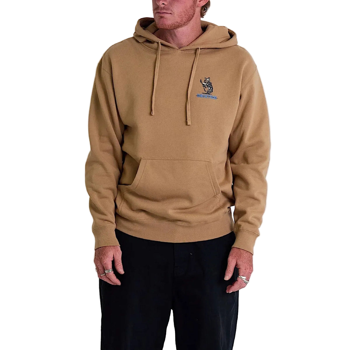 Brixton Men's Let'er Buck Hoodie - Sandstone/Black/Blue