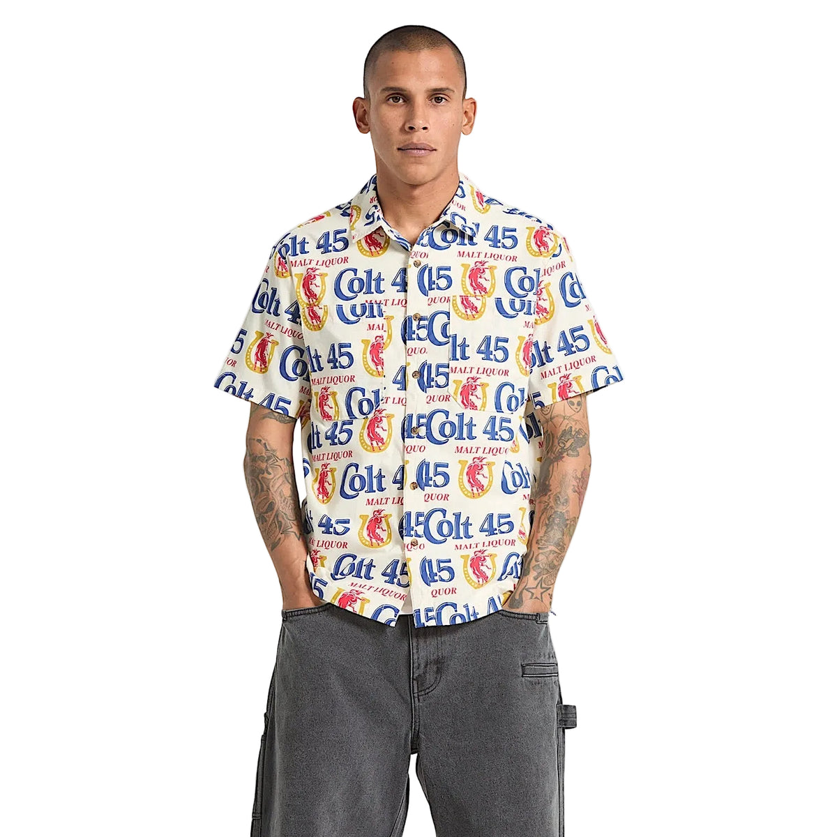 Brixton Men's Colt 45 x Brixton Short Sleeve Shirt - Multi