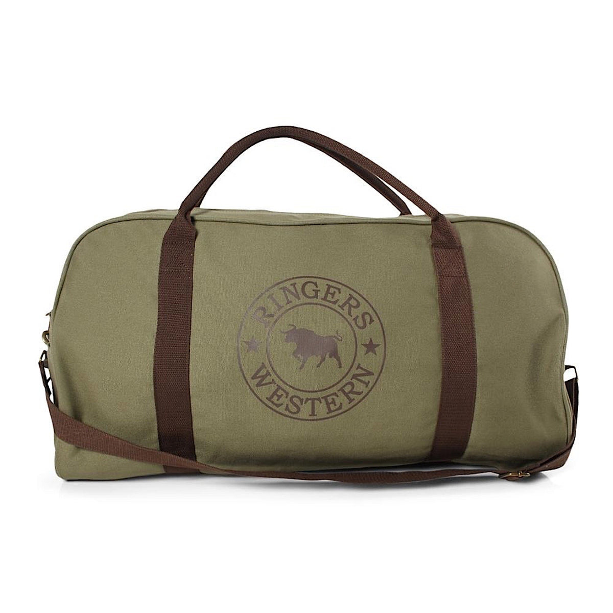 Ringers Western Gundagai Duffle Bag Khaki and Deep Brown