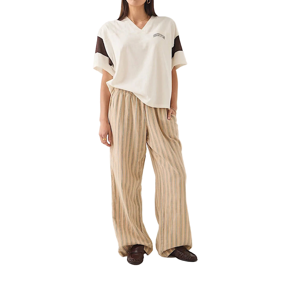 Brixton Women's Lounge Pant - Sand Stripe
