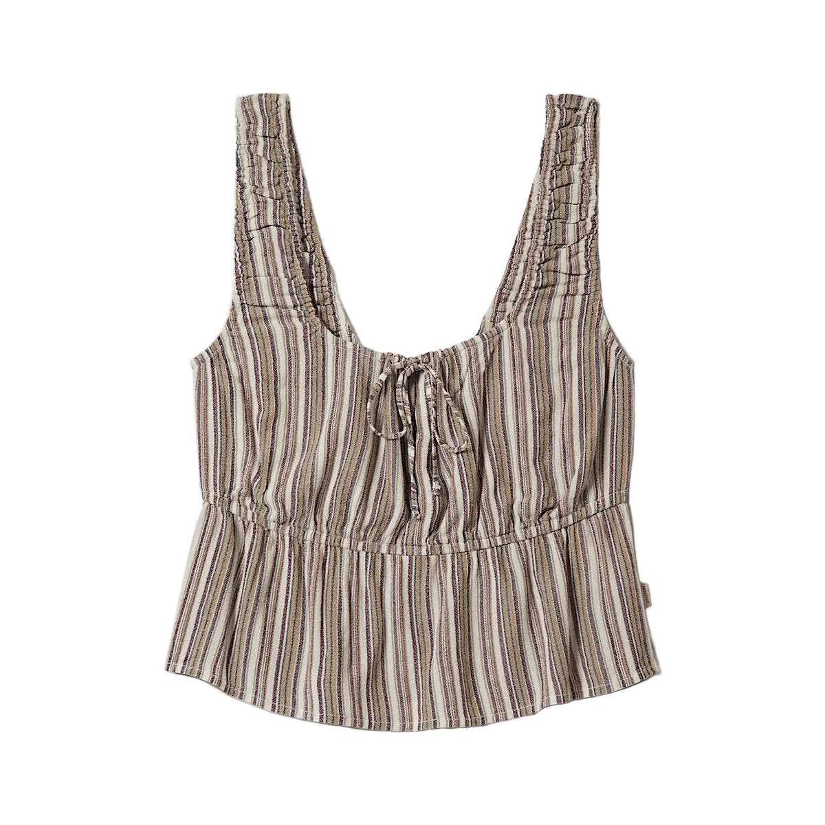 Brixton Women's The Abigail Tie Top - Worn in Robust Red Stripe