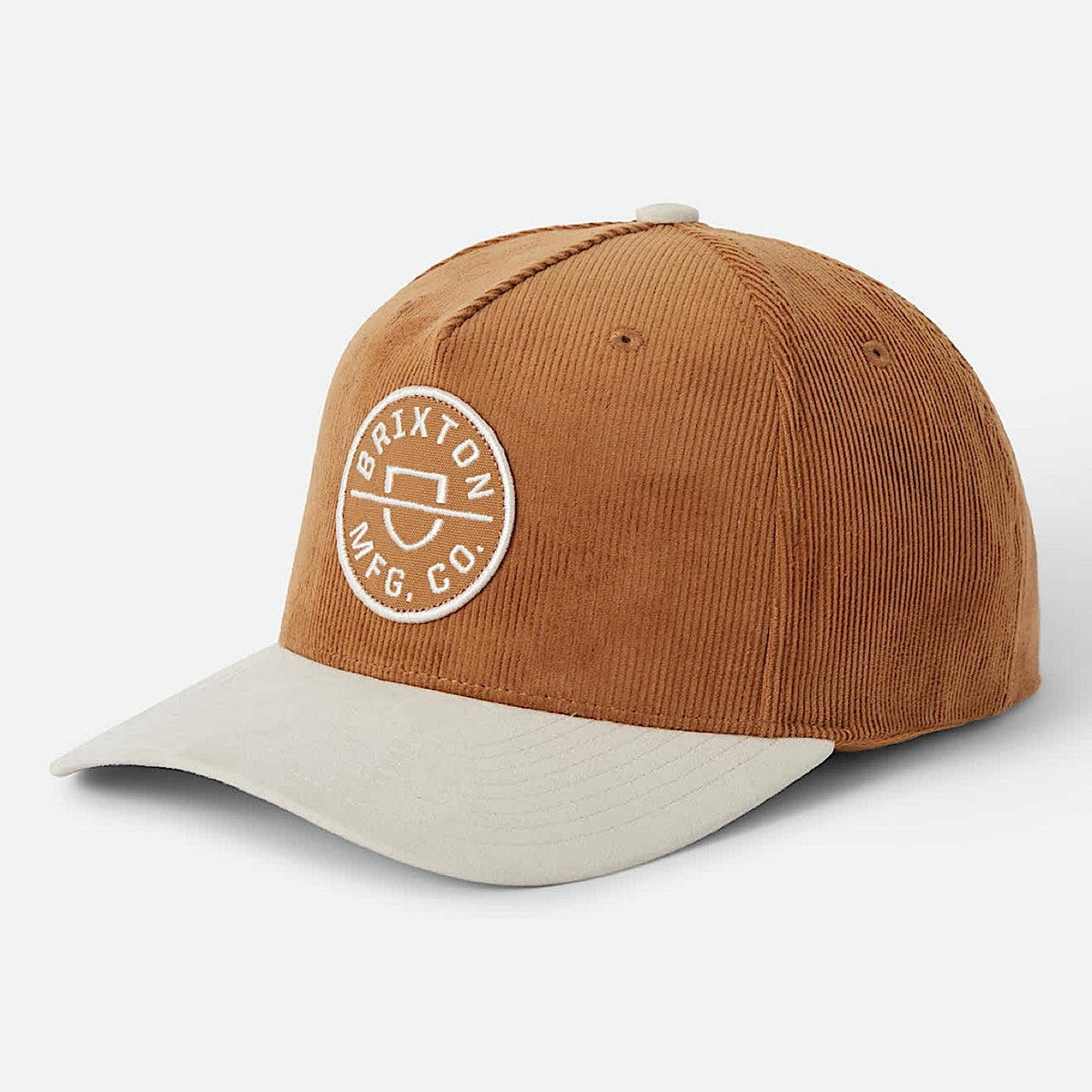 Brixton Crest Mid Profile Snapback Cap - Dusted Ochre/Whitecap