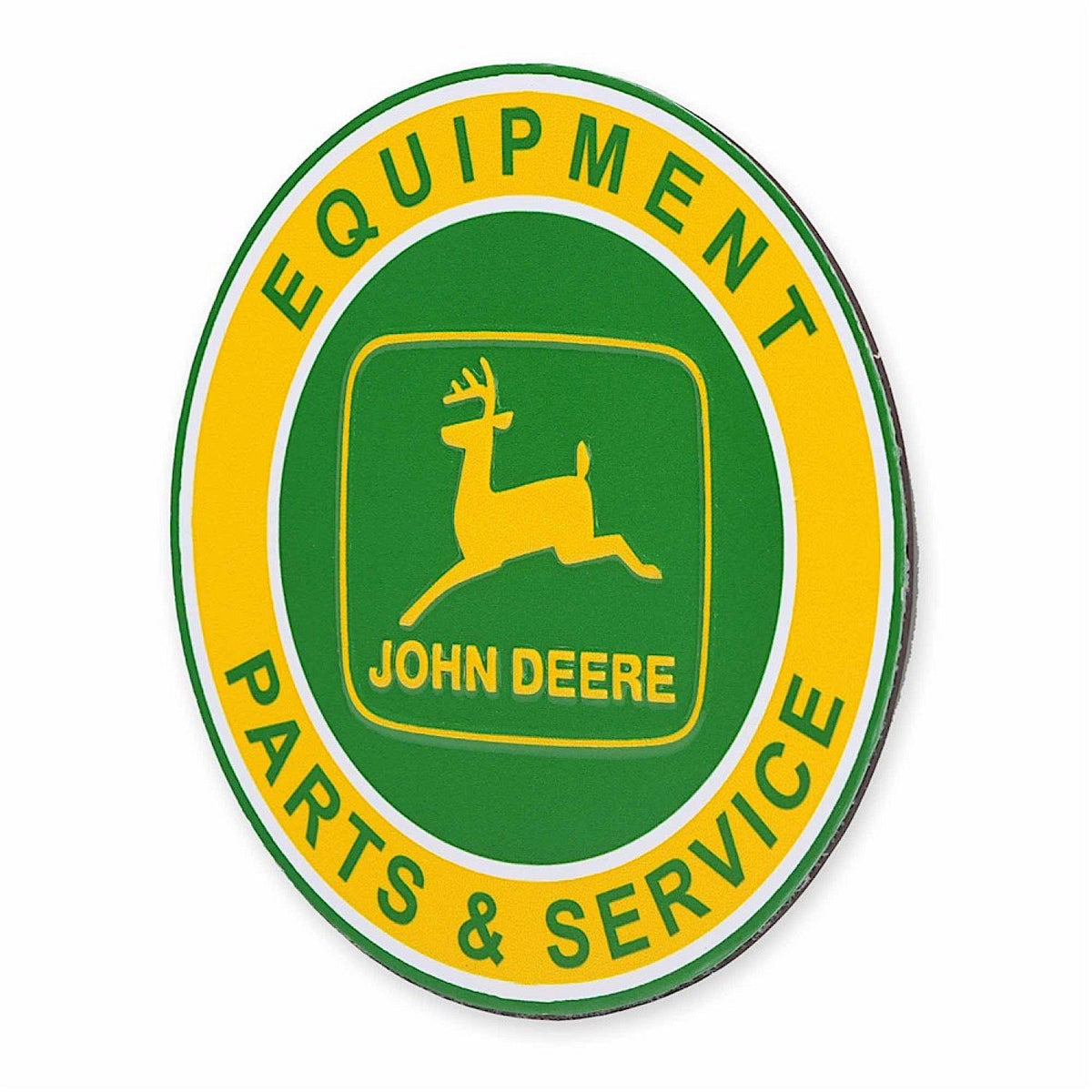 John Deere Equipment Parts & Service Round Embossed Metal Magnet 15cm Diameter - John Deere Accessories