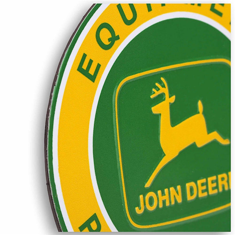John Deere Equipment Parts & Service Round Embossed Metal Magnet 15cm Diameter - John Deere Accessories
