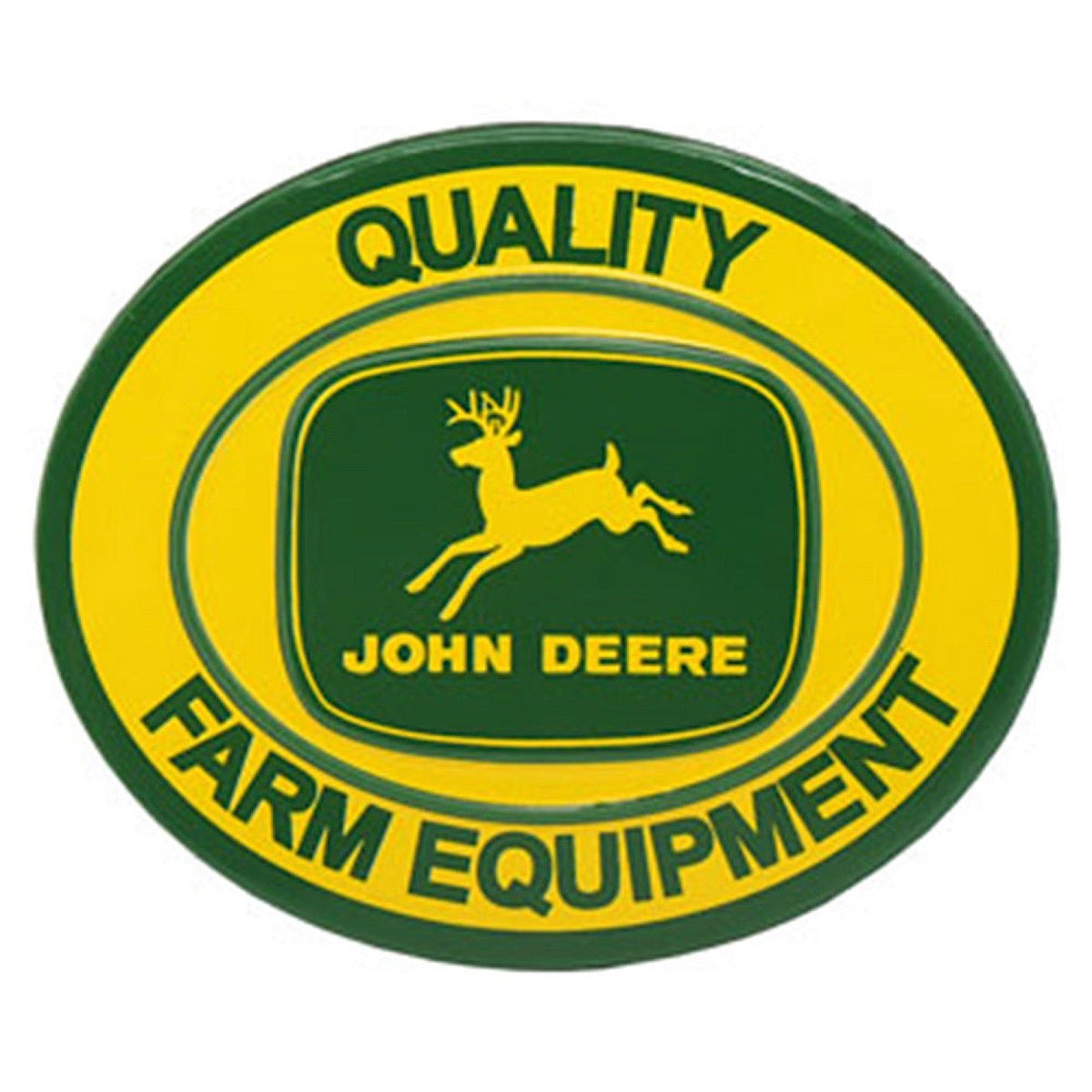 John Deere Quality Farm Equipment Oval Embossed Metal Magnet