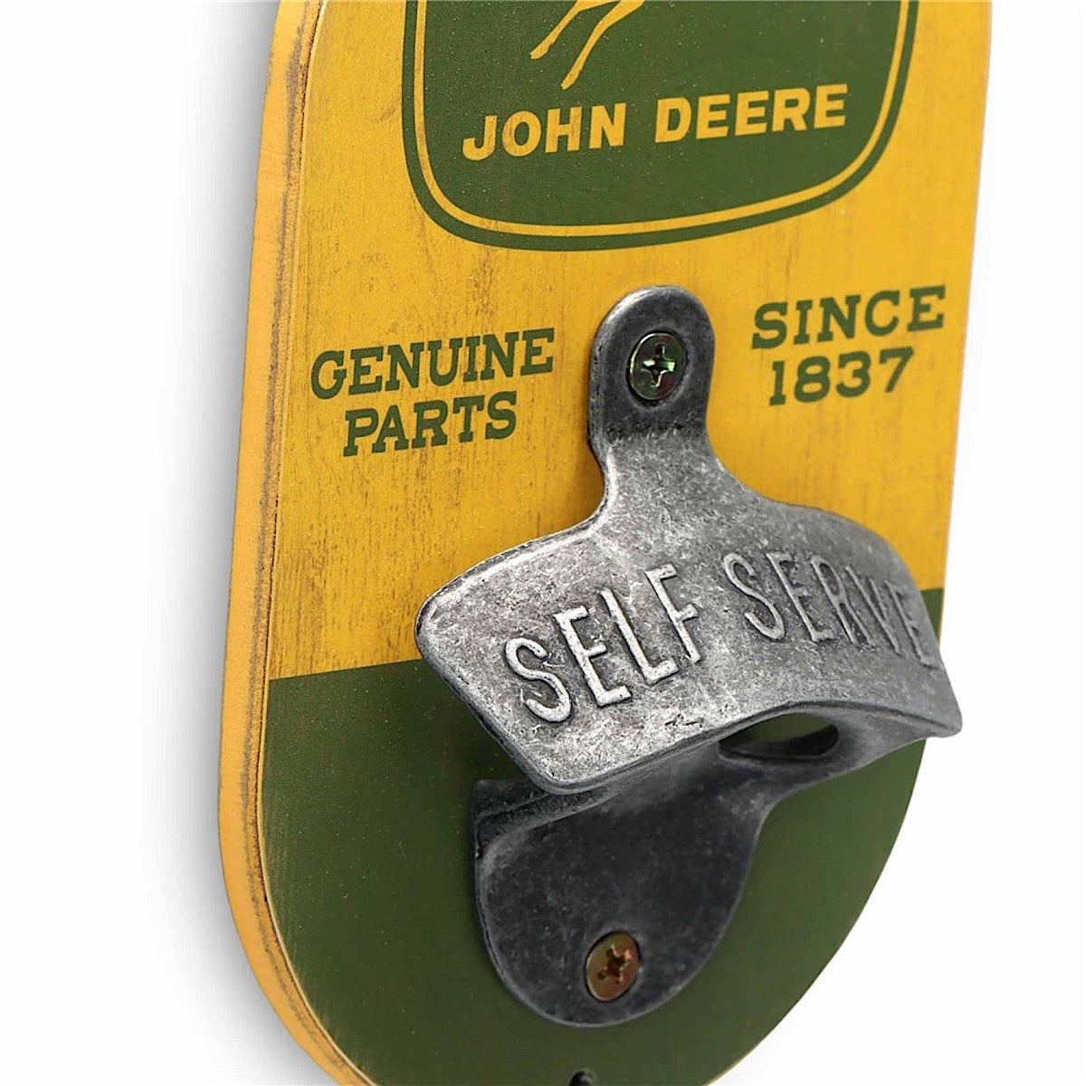 John Deere Wooden Wall Mounted Bottle Opener - John Deere Accessories