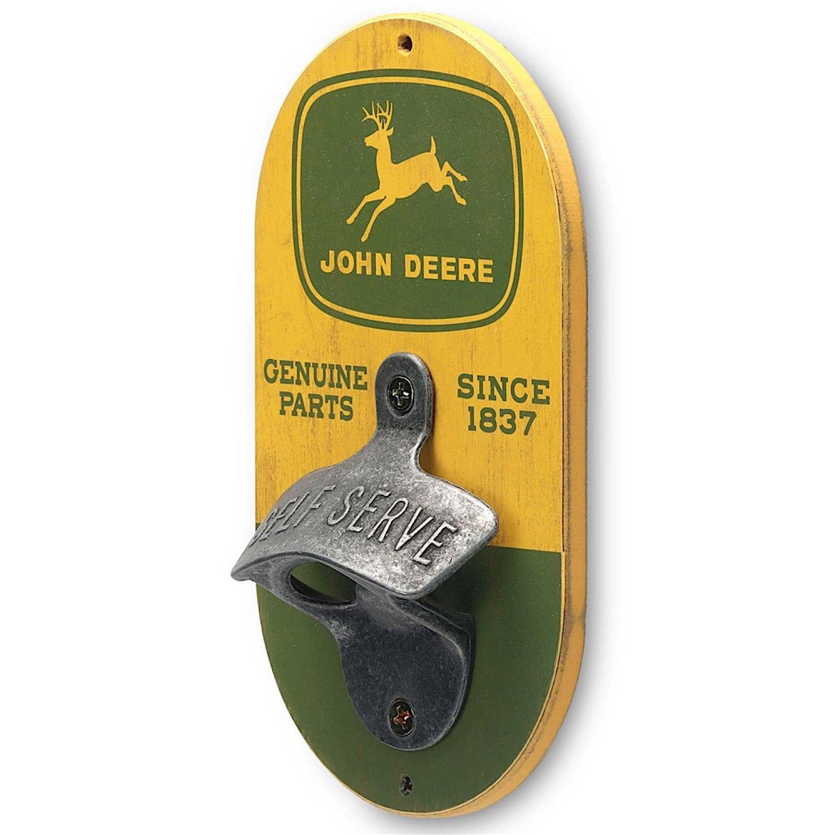 John Deere Wooden Wall Mounted Bottle Opener - John Deere Accessories