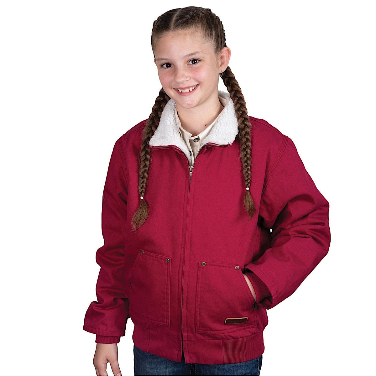 Just Country Kid’s Junior Diamantina Sherpa Corduroy Jacket - Very Berry