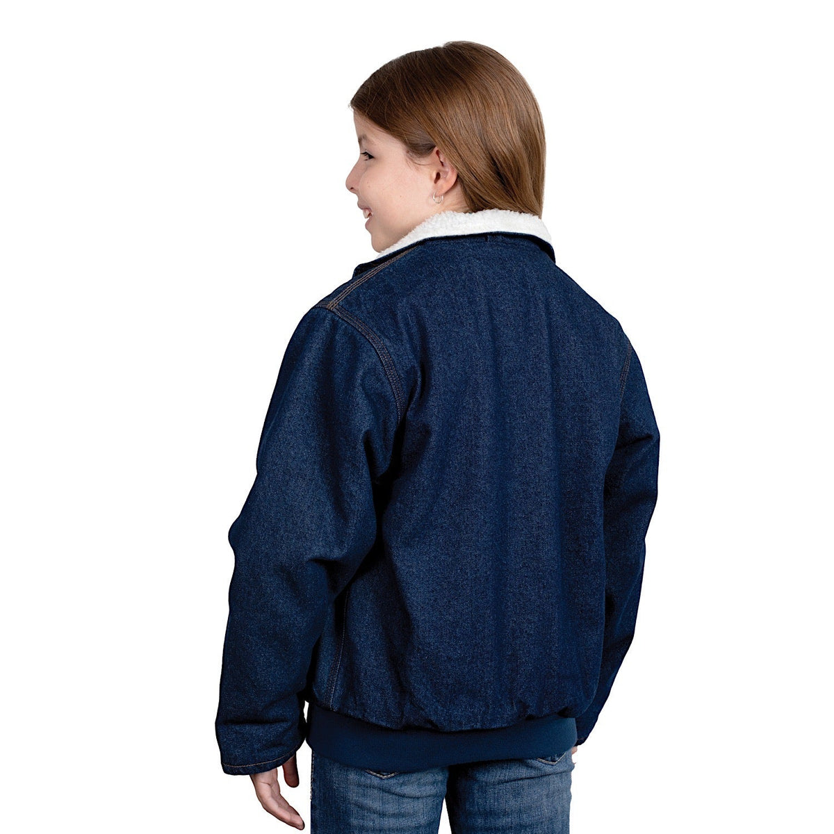 Just Country Kid’s Junior Diamantina Sherpa Jacket - Dark Indigo