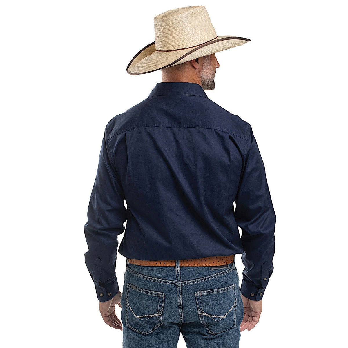 Just Country Men’s Cameron 1/2 Button Work Shirt - Navy