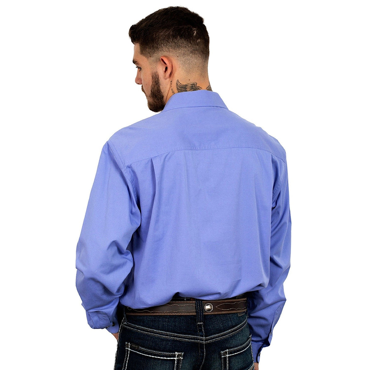 Just Country Mens Cameron 1/2 Button Work Shirt Periwinkle