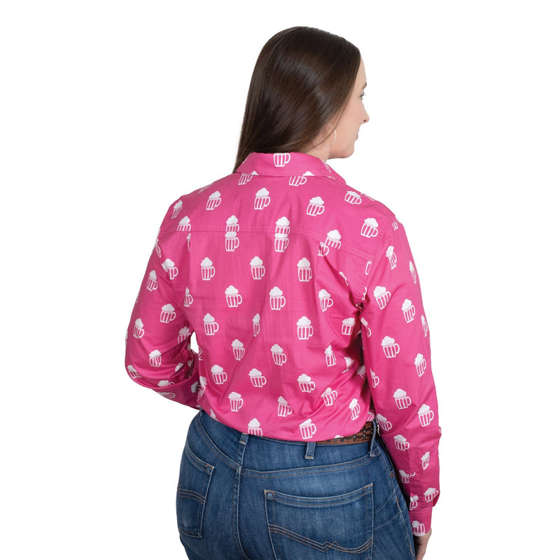 Just Country Women’s Abbey Full Button Print Work Shirt - Rose Brew