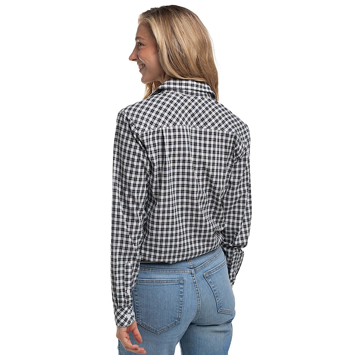 Just Country Women’s Abbey Full Button Workshirt - Black/White Check