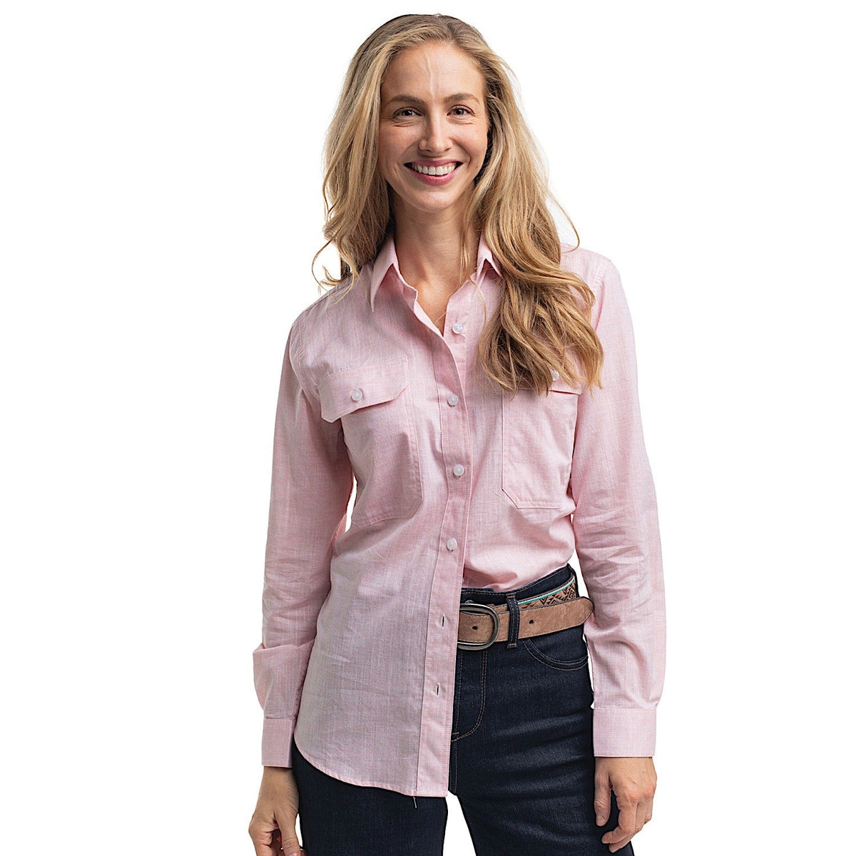 Just Country Women’s Abbey Full Button Workshirt - Powder Pink
