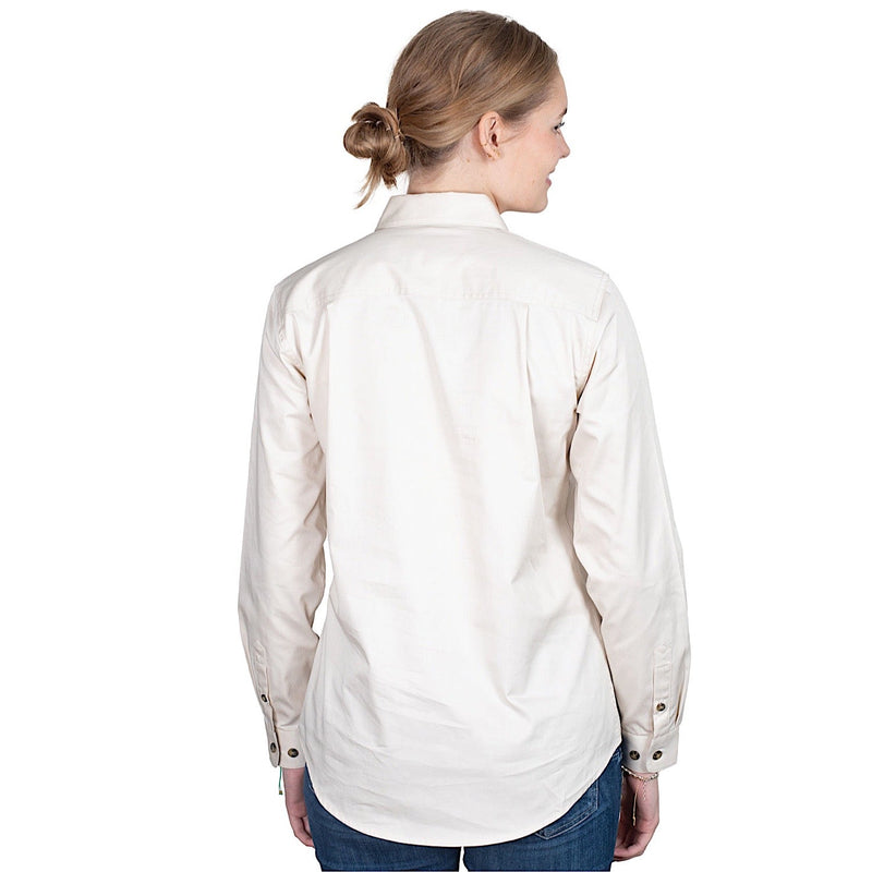 Just Country Women’s Jahna Half Button Work Shirt - Oat