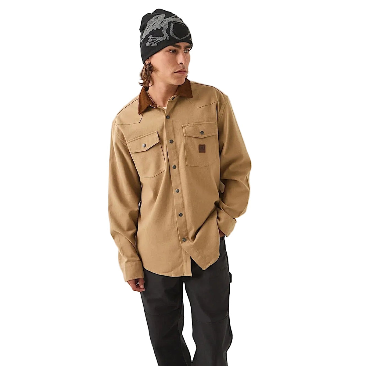 Brixton Men's Bowery Builders Ranch Flannel - Khaki/Brown