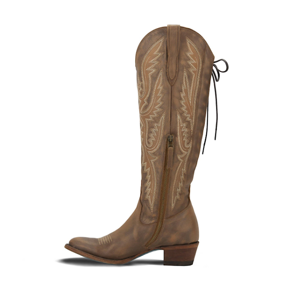 Lane Boots Monica Knee High Corset - Oiled Saddle