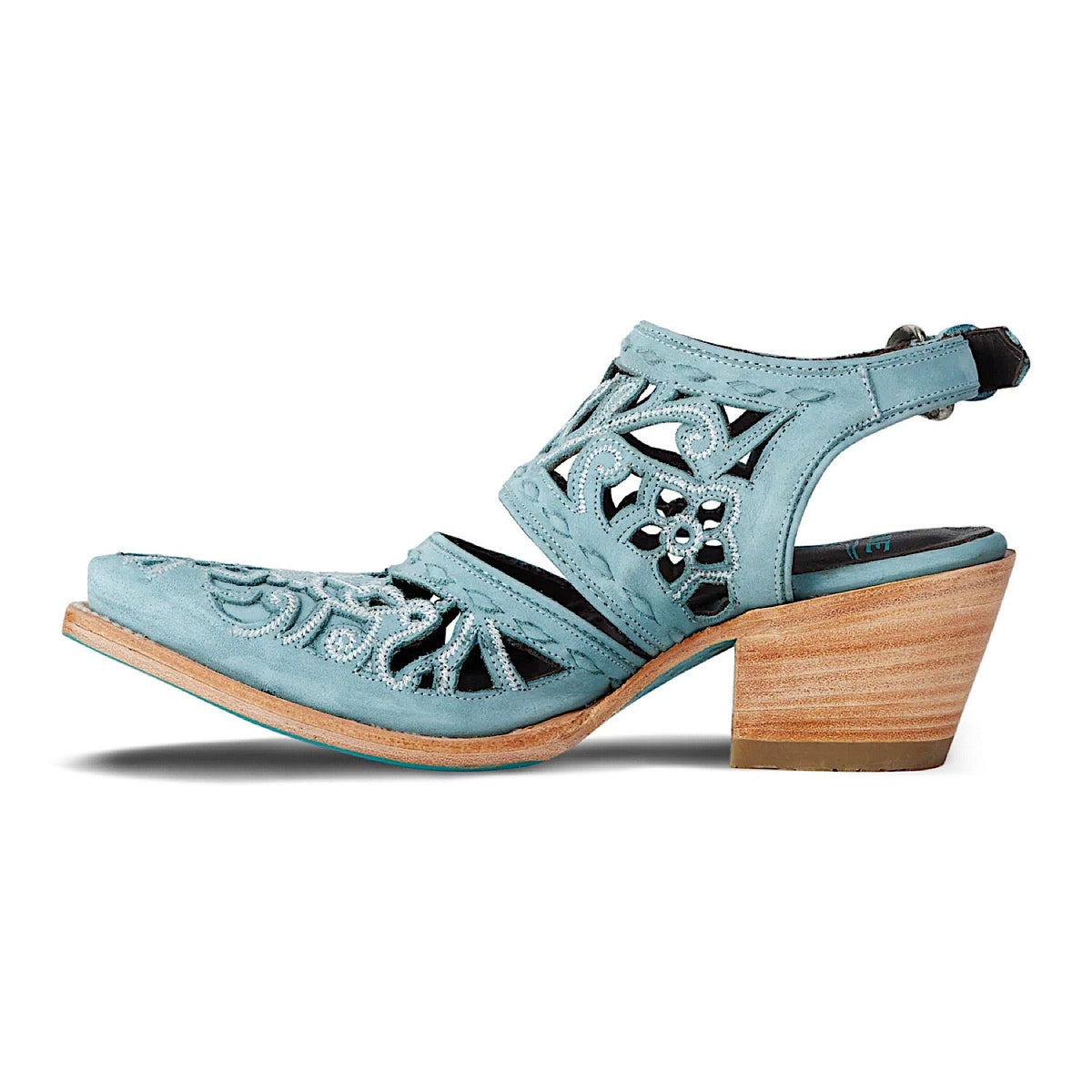 Lane Boots Robin Cut Out Slingback Mule - Washed Denim
