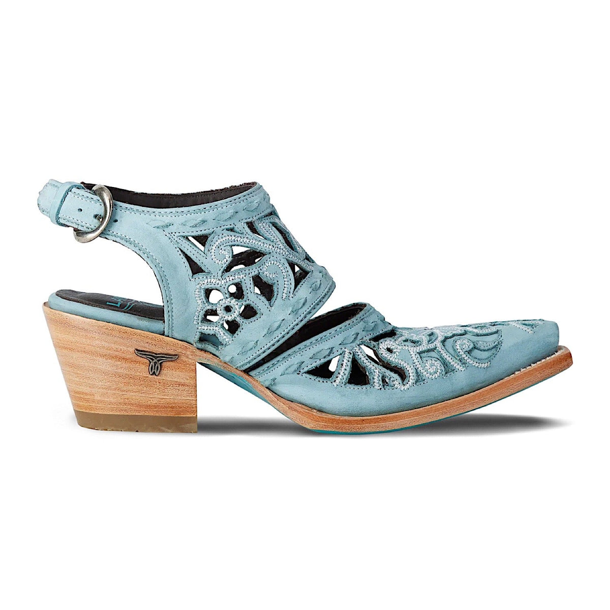 Lane Boots Robin Cut Out Slingback Mule - Washed Denim