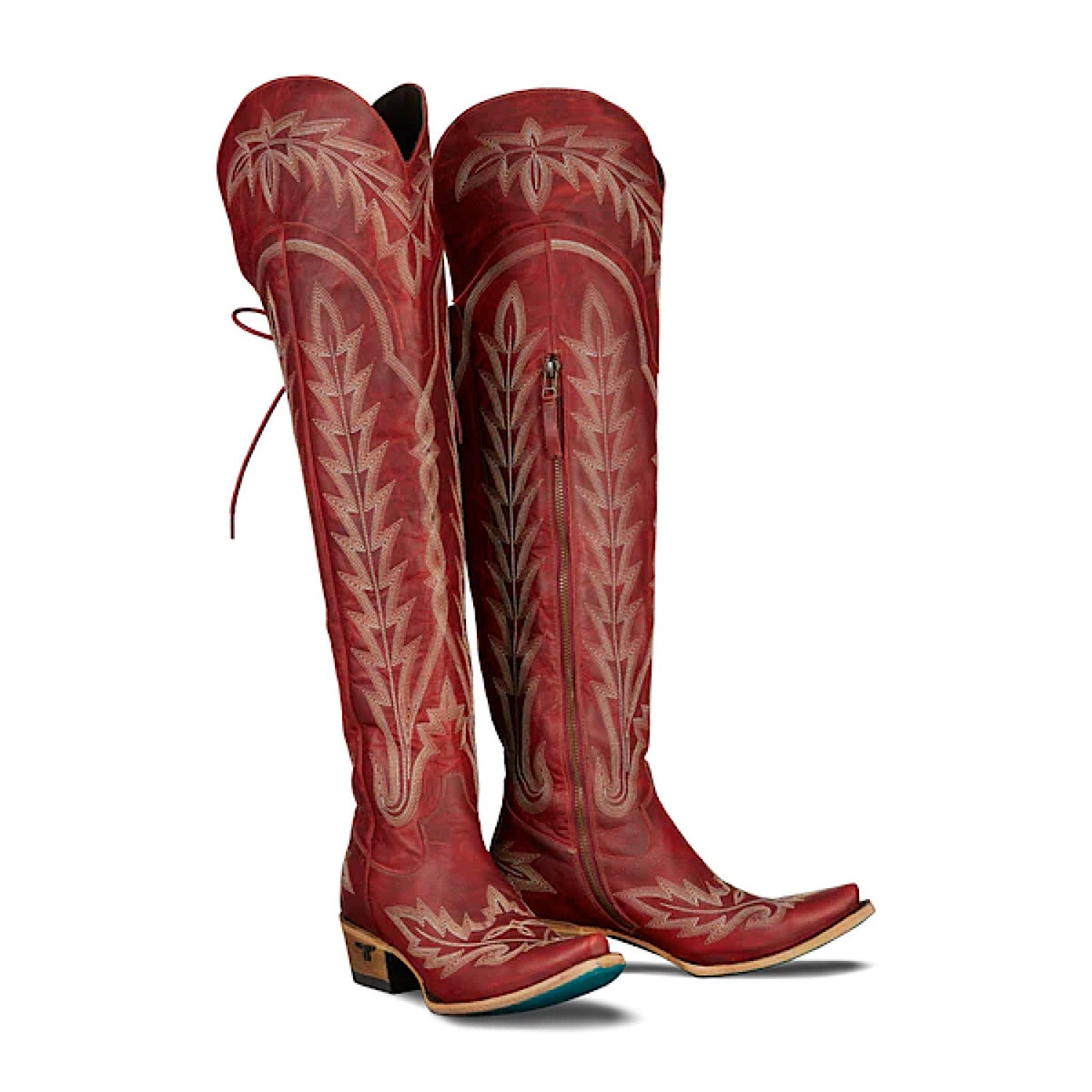 Lane Boots Lexington Over The Knee Corset - Smoldering Ruby