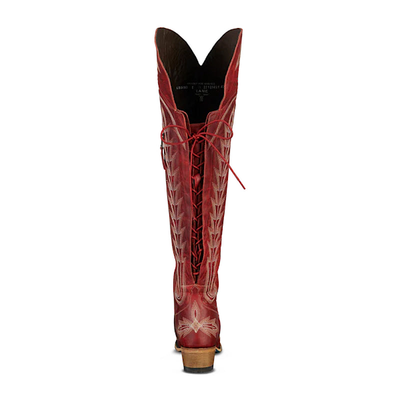 Lane Boots Lexington Over The Knee Corset - Smoldering Ruby