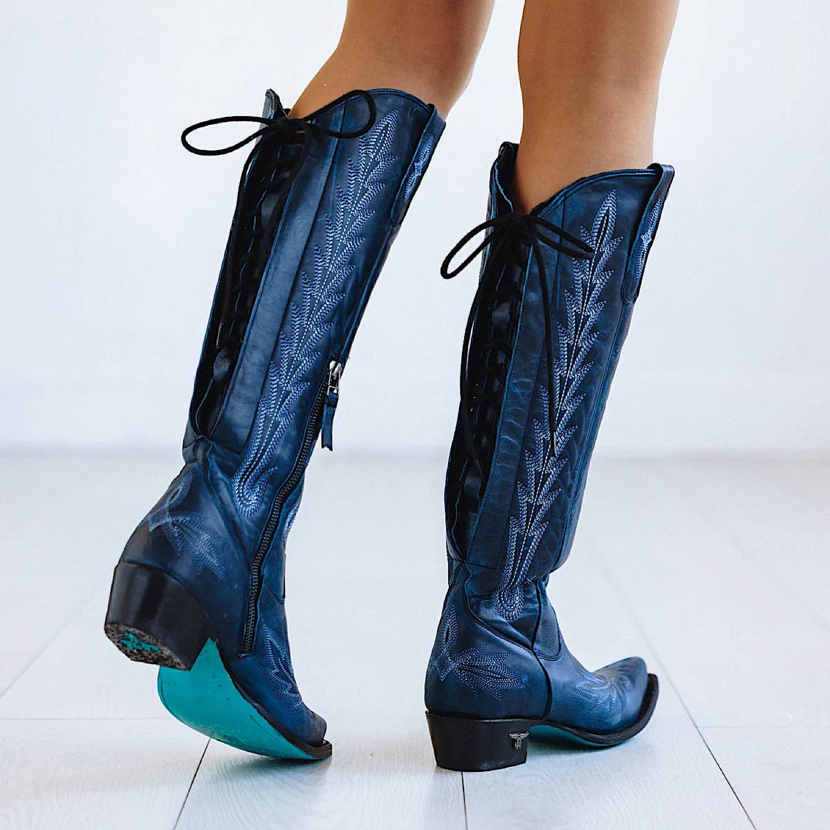 Lane Boots Lexington Knee High Corset - Midnight Navy