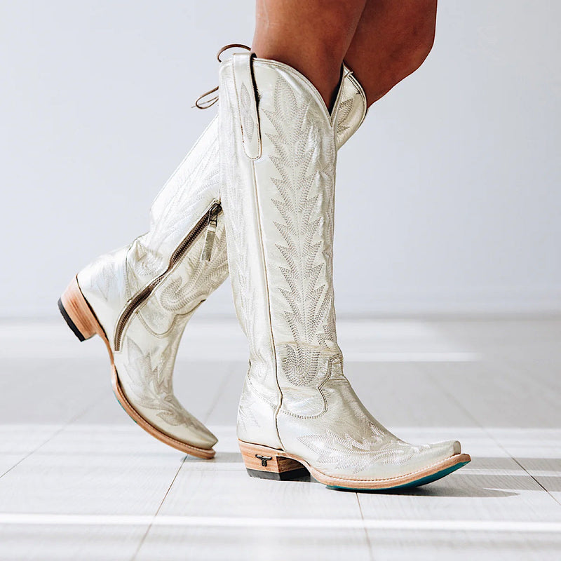 Lane Boots Lexington Knee High Corset - Champagne Metallic