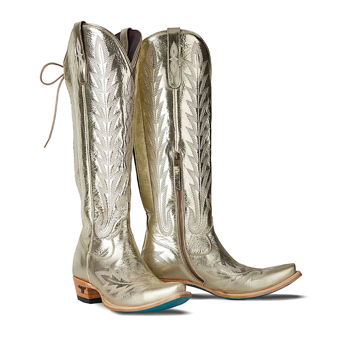 Lane Boots Lexington Knee High Corset - Champagne Metallic