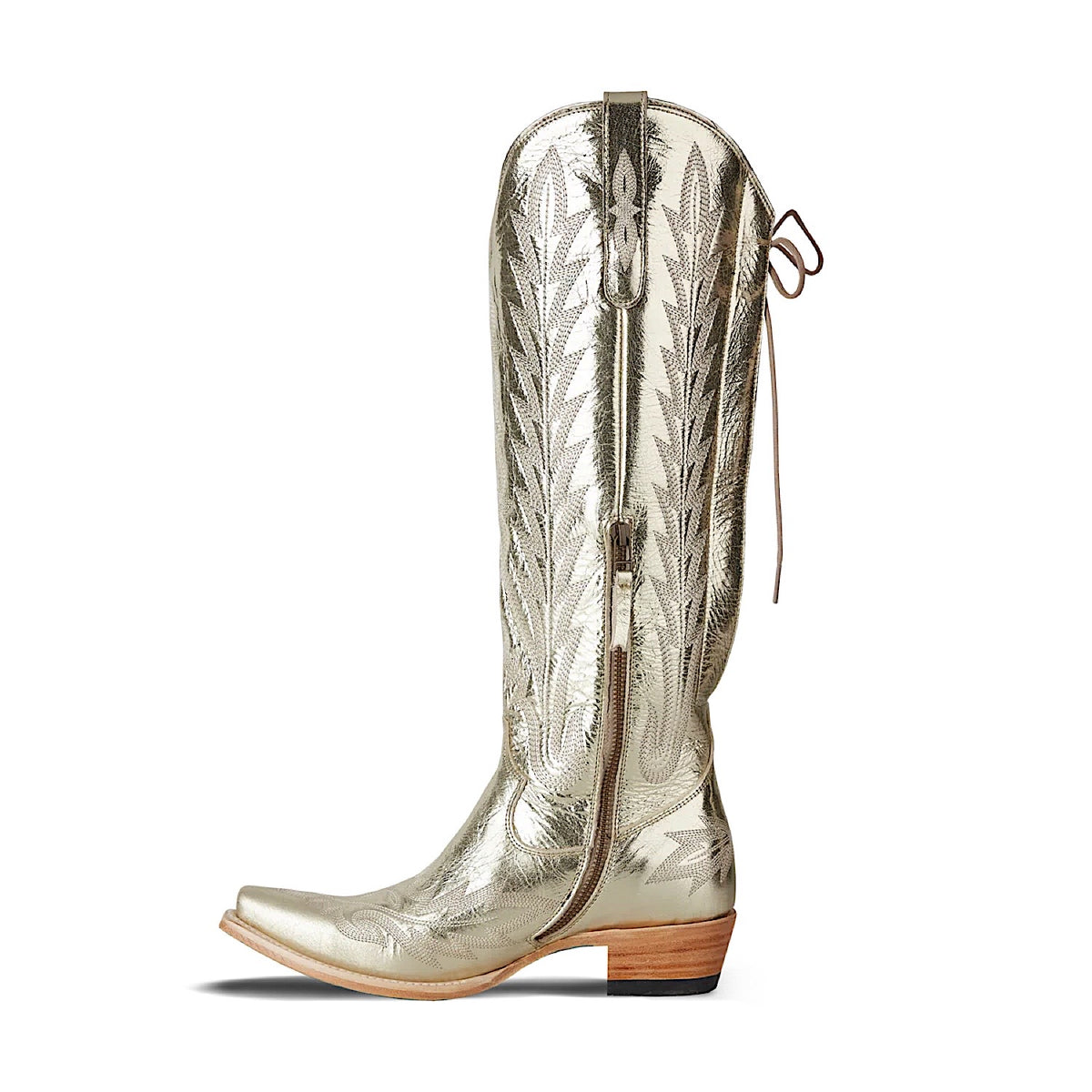 Lane Boots Lexington Knee High Corset - Champagne Metallic