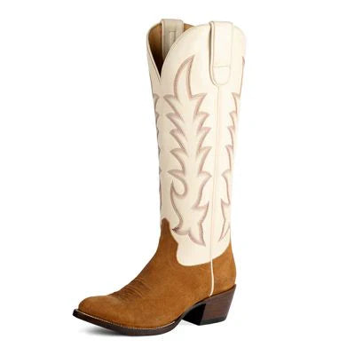 Macie Bean Women’s Biscuits & Gravy Western Boot - Vanilla Hotshot Suede