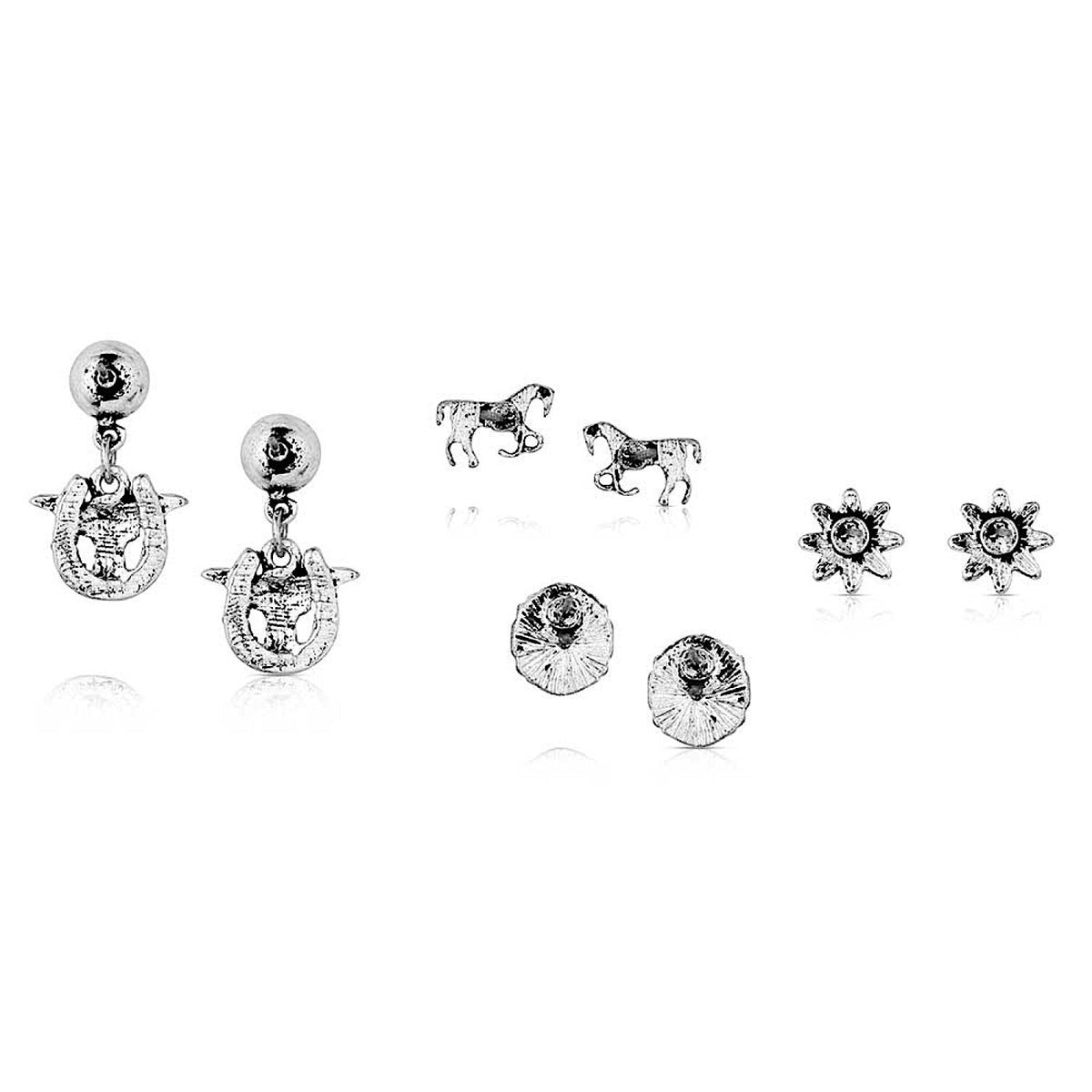 Montana Silversmiths Everyday Western Post Earring Set (4 pairs)