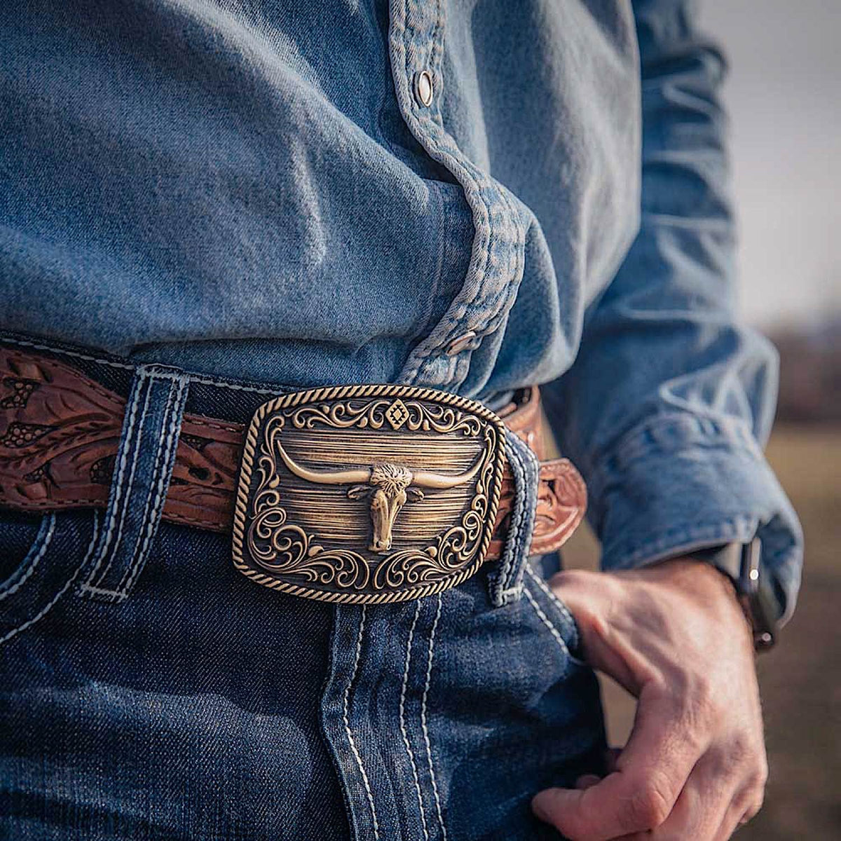 Montana Silversmiths Longhorn Legend Attitude Buckle