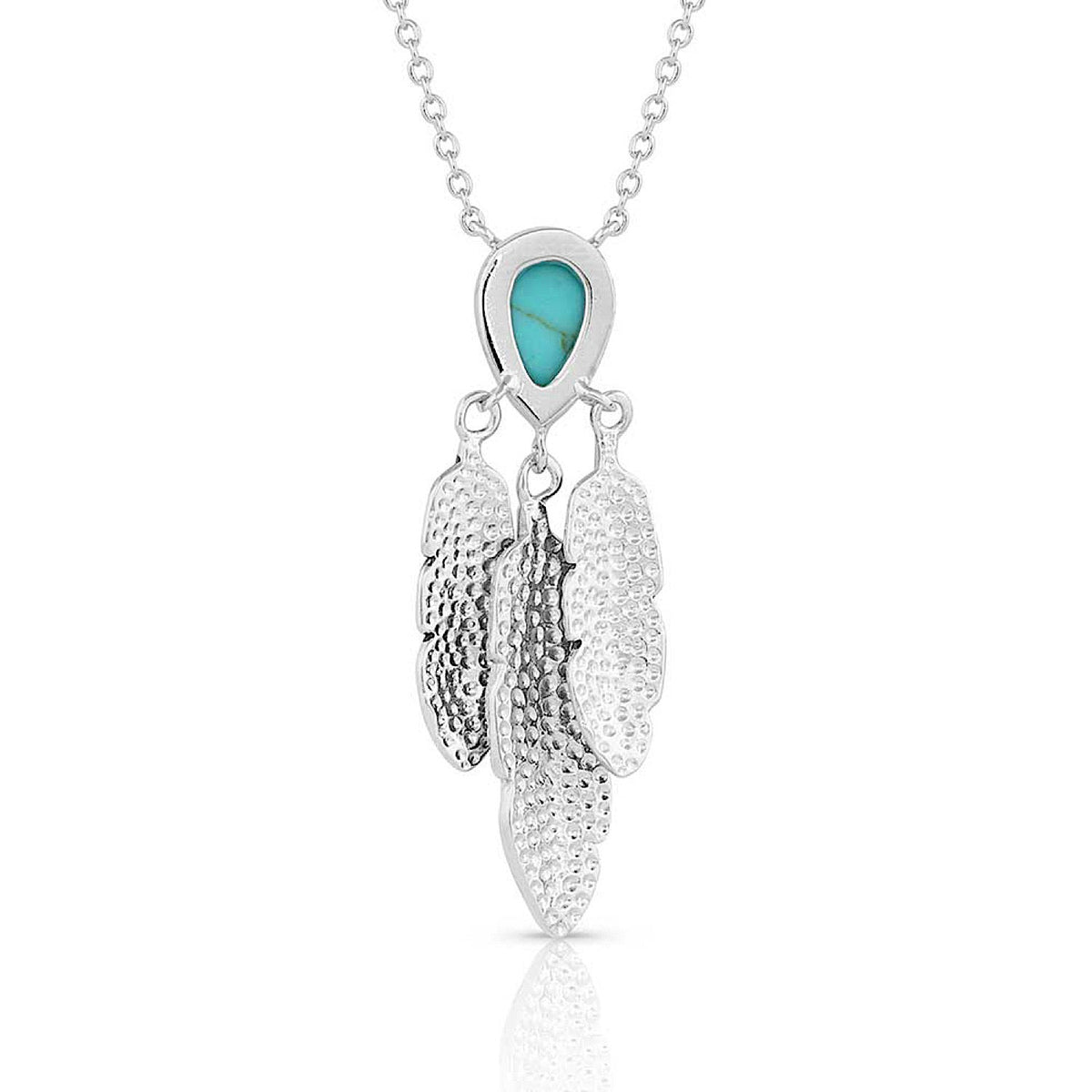 Montana Silversmiths Spirit Tears Feather Turquoise Necklace