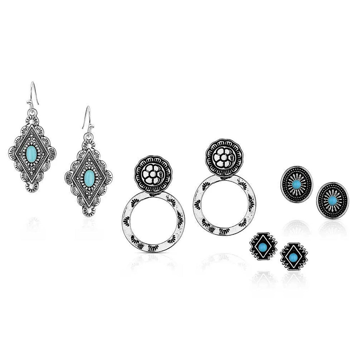 Montana Silversmiths Turquoise Earring Set (4 pairs)