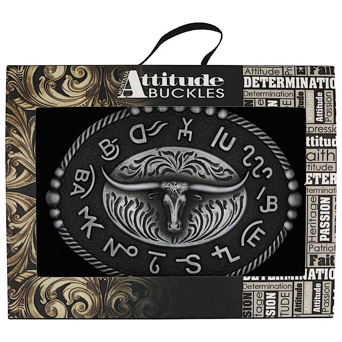 Montana Silversmiths Western Attitude Buckle - Branded Legacy Longhorn Buckle