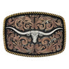 Montana Silversmiths Tri-Colour Texas Longhorn Attitude Buckle